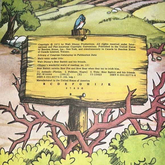 Brer Rabbit and His Friends Book Vintage Hardcover Walt Disney 1973 Childrens - Picture 4 of 12
